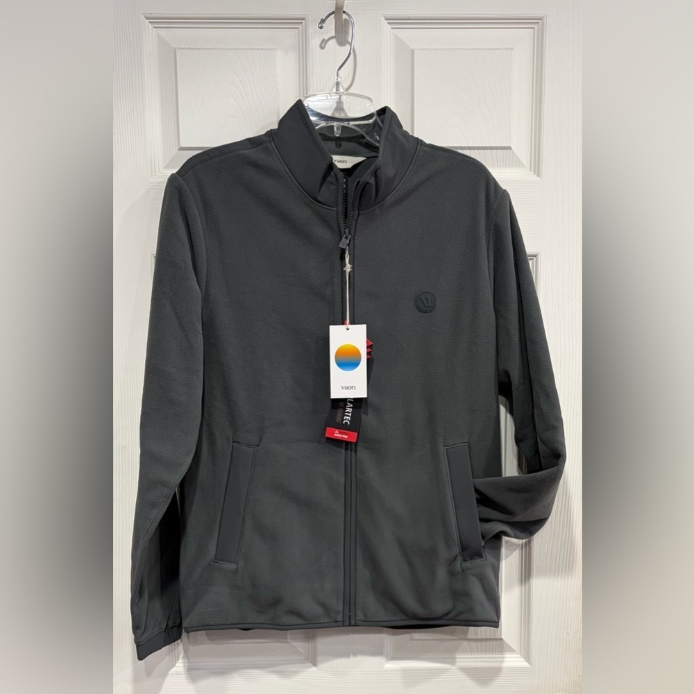 Vuori Men's Small Aspen Full Zip Jacket Dark Grey Pewter NWT Polartec Fleece